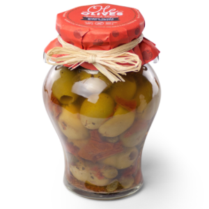 Oliwka Gordal z pomidorami suszonymi i kaparami 580 g 